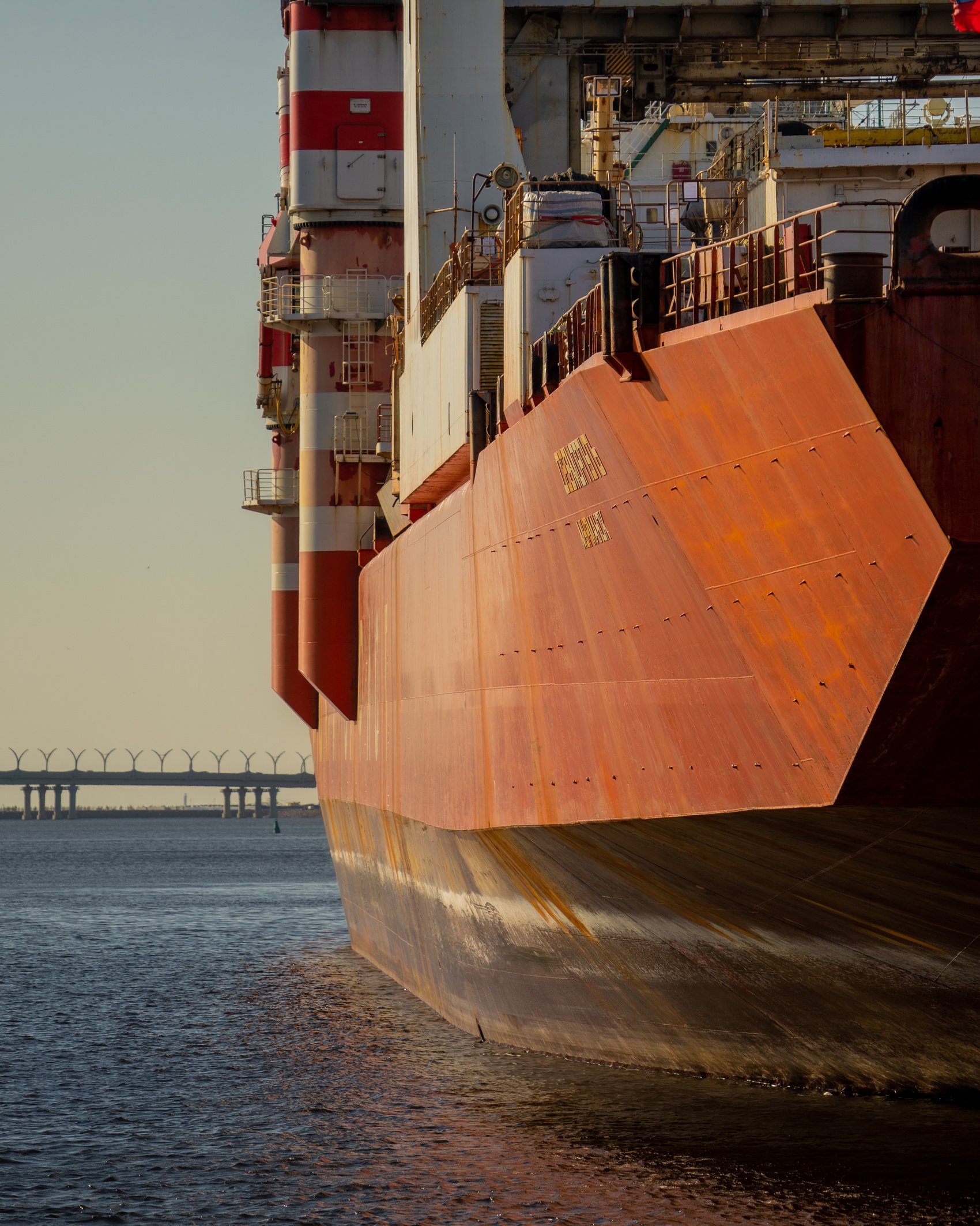 Cargo Ship docked on a Pier 